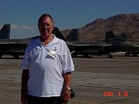 TD Barnes on Nellis AFB flightline during review of the FA-22 Raptor