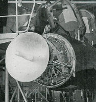  AN/ASG-18 radar installed in the YF-12A. Small white sensors on the leading edge of the chine were for the infrared search and tracking system (IRST). These were later removed from all three aircraft