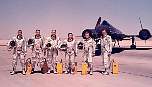 Joint NASA/USAF Flight Crews. L to R: Gary Heidlebaugh, Vic Horton, Fitz Fulton, Sam Ursini, Slip Slater, and Ray Young