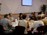 L-R: Ron Girard, Karen Girard, Doris Barnes, Connie Pardew, Joerg Arnu, ?, ?, ? enjoying lunch at Nellis AFB NCO Club