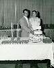 Dick and Jacky Wilson cutt'n the cake - Married June 20, 1954 Huntington, Ind.